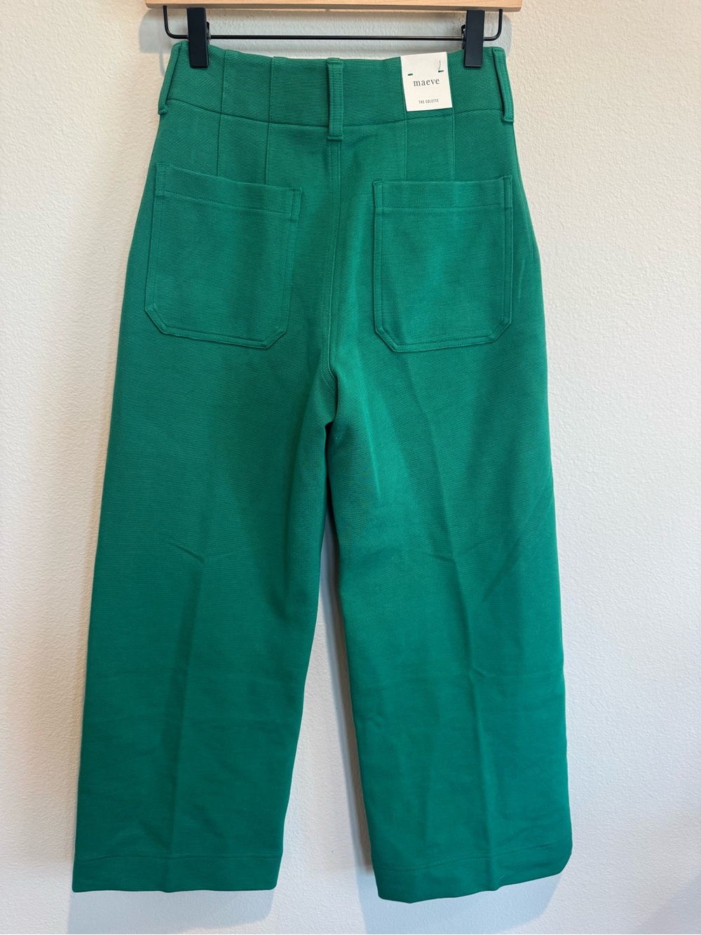 Maeve NWT The Colette Wide Leg Cropped Emerald Green Anthropologie 27 - Picture 4 of 10